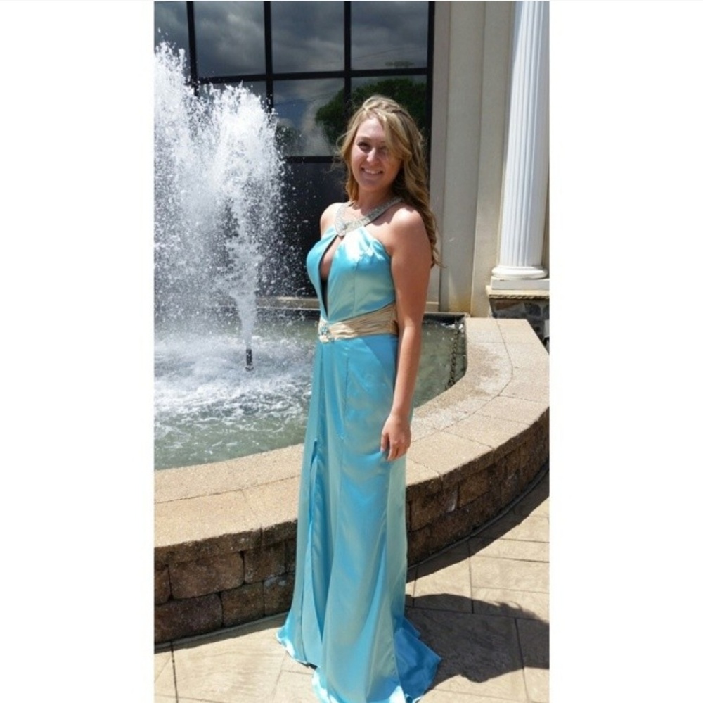 Beautiful gold and blue gown